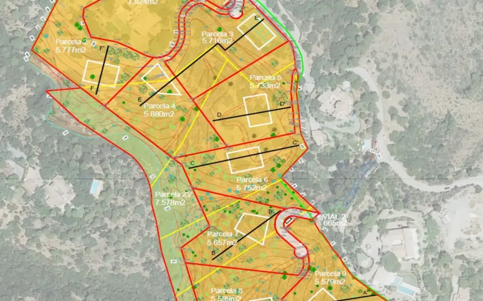 Uppsättning av 9 Urban Plots i El Madroñal