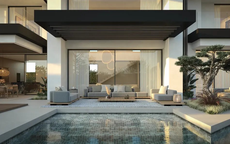 Blume, an exclusive boutique collection of 3 contemporary villas just steps from the beach, in one of Marbella’s most prestigious residential areas.