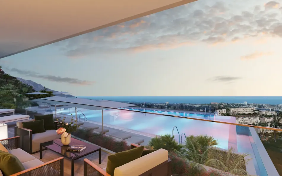 Fantastic complex of 3 and 4 bedroom apartments with panoramic sea views over the Golf Valley